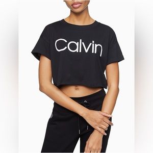 Calvin Klein Performance Cropped Black Tee